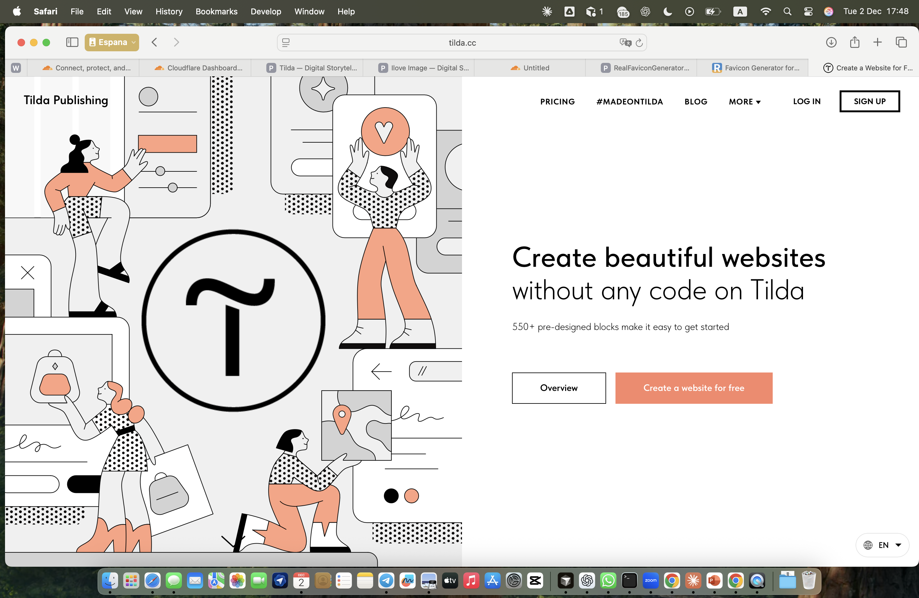 Tilda builder interface